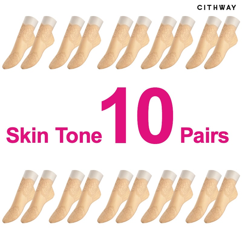 Cithway™ Floral Trim Boat Lace Socks